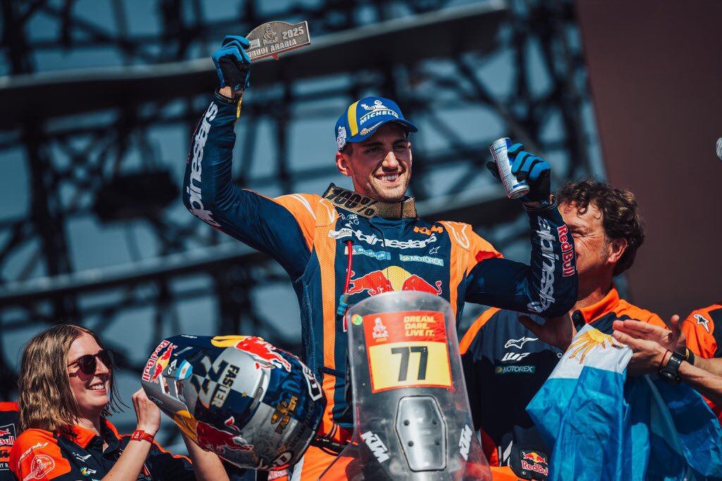 Luciano Benavides, el mejor argentino en Motos en esta 47a edición del Dakar. Llegó 4°.