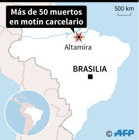 Lugar donde ocurrió el motín en Brasil. (AFP)