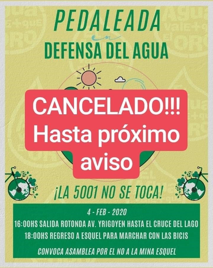 Se canceló la pedaleada del No a la Mina.