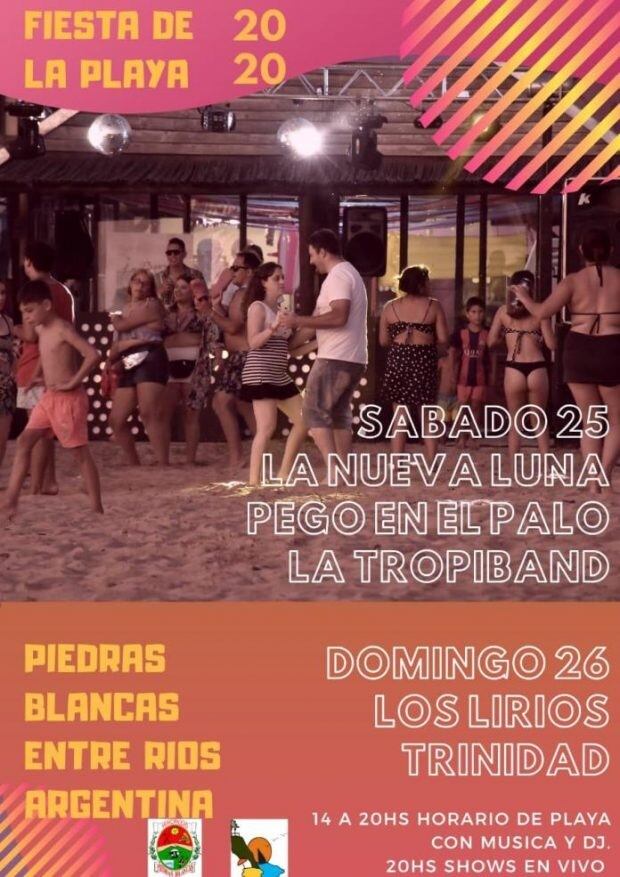 Cartelera Fiesta de la Playa 2020