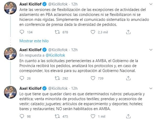 Axel Kicillof en Twitter