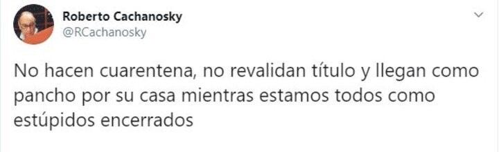 Criticas de la oposicion en las redes. (Twitter)