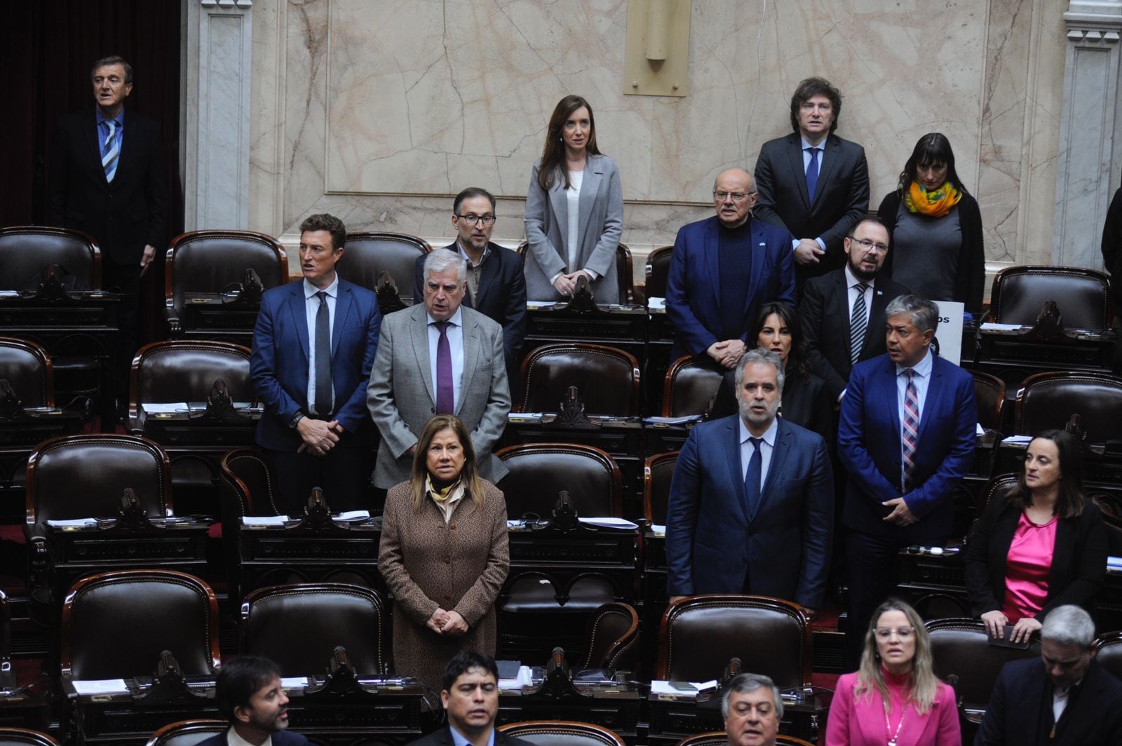 Javier Milei junto a Victoria Villarruel en Diputados.