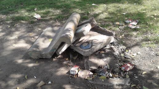 Residuos en los márgenes del arroyo Azul. (Foto: Emilia Ibalo)