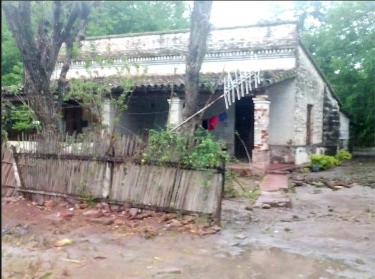 Los efectos del temporal, en una vivienda de Lote San Antonio, en la jurisdicción de La Esperanza.