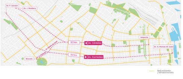 Ciclovías llega a las avenidas Corrientes y Córdoba. (crédito: prensa GCBA)