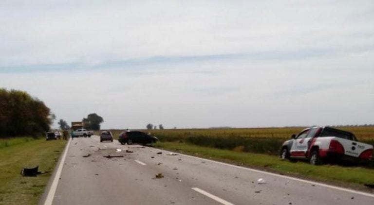 Un muerto en triple choque en ruta 35