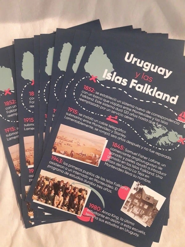 Una exposición en Uruguay exhibe a las Islas Malvinas como "Falkland Islands".