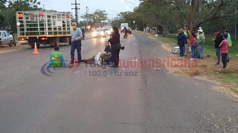 Siniestro vial en el barrio Samela.