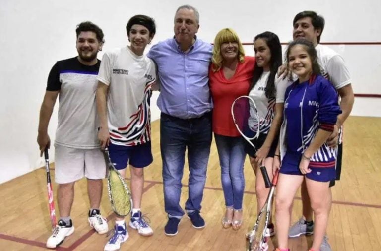 Passalacqua en la inauguración del centro recreativo de la UDPM en Oberá.