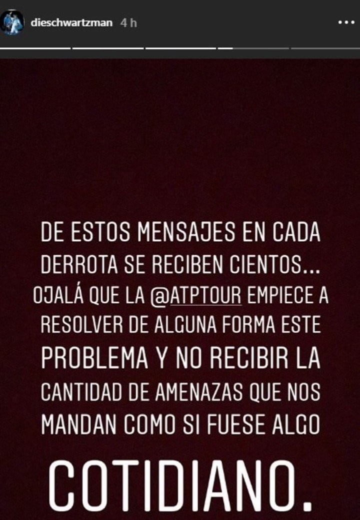 Las historias de Instagram de Diego Schwartzman (Foto: captura).