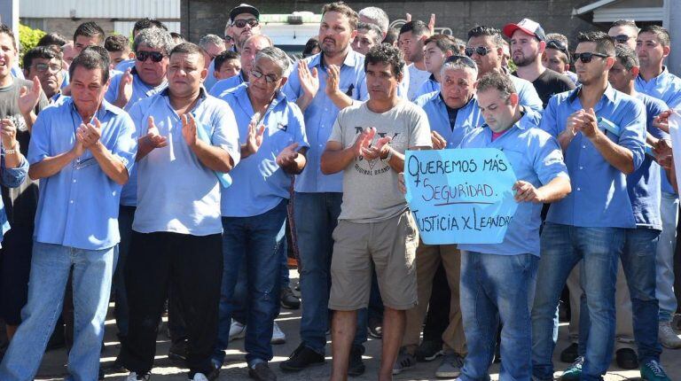 El dolor de los compañeros de Leandro.