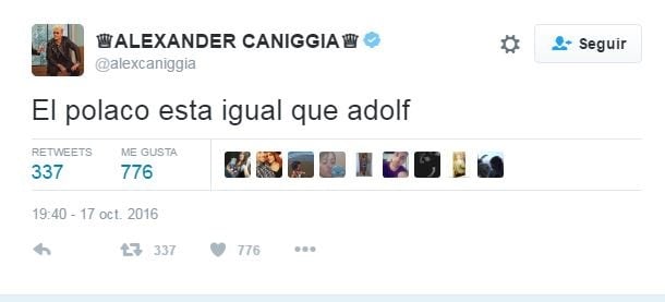 Tuit Alexander Caniggia