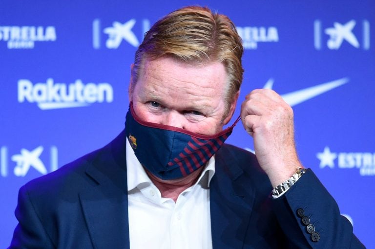 El entrenador neerlandés Ronald Koeman, durante su presentación como flamante DT del FC Barcelona. Foto: Josep LAGO / AFP.