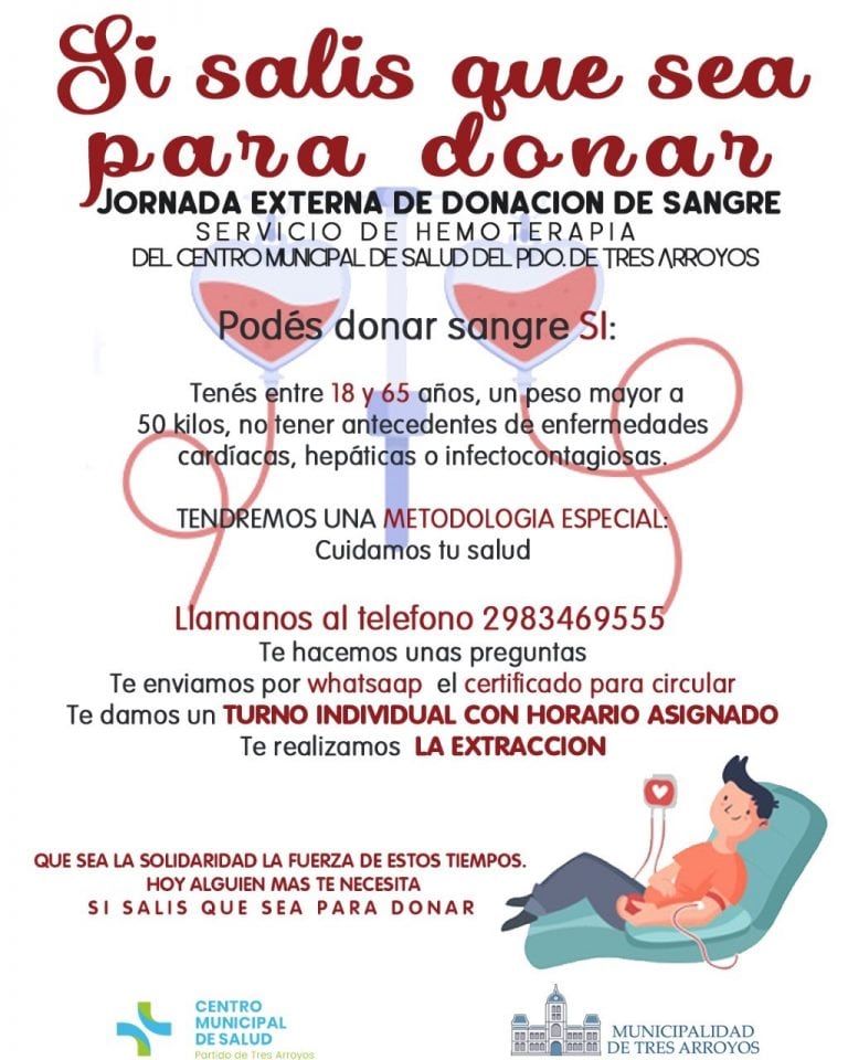 Donación de sangre Tres Arroyos