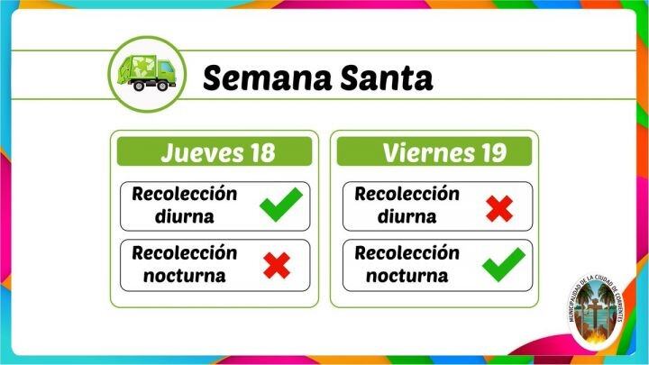 Servicios municipales en Semana Santa