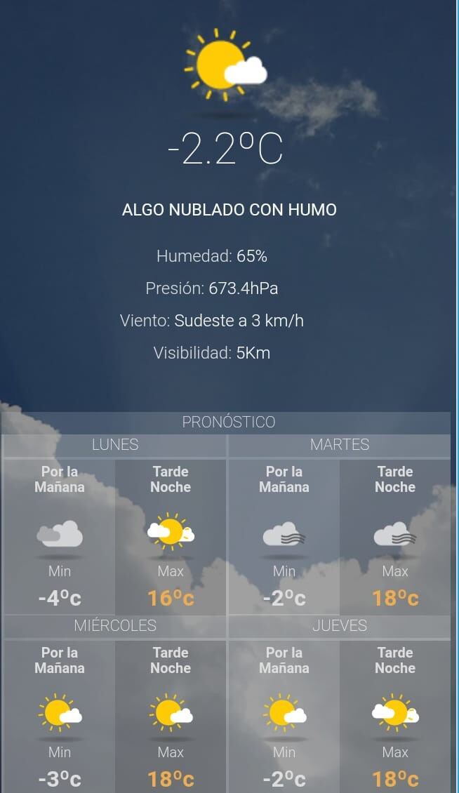 Clima de La Quiaca, para este lunes 23 de julio de 2018