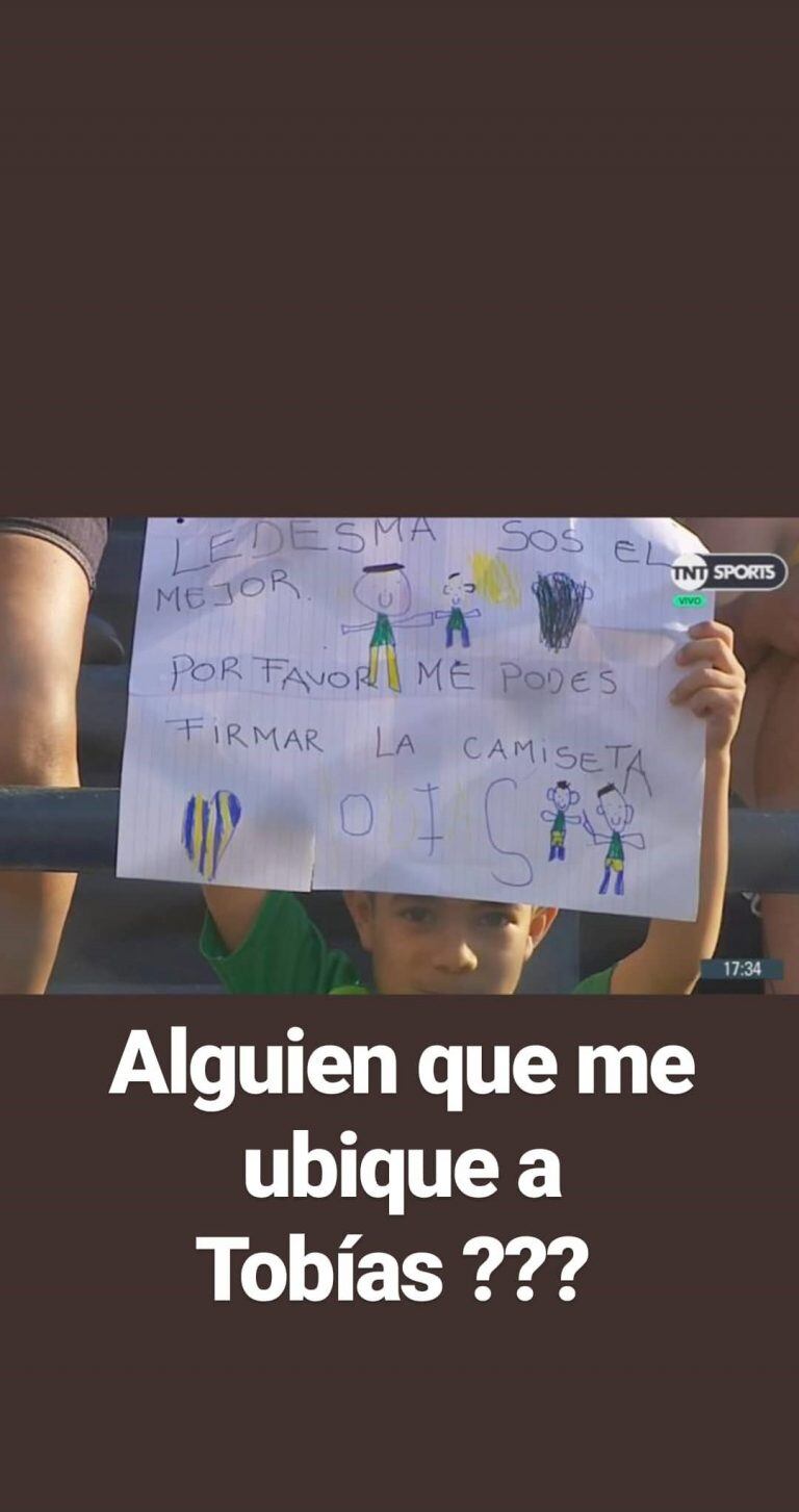 El arquero publicó el dibujo a través de una historia de Instagram. (@conanledesma)