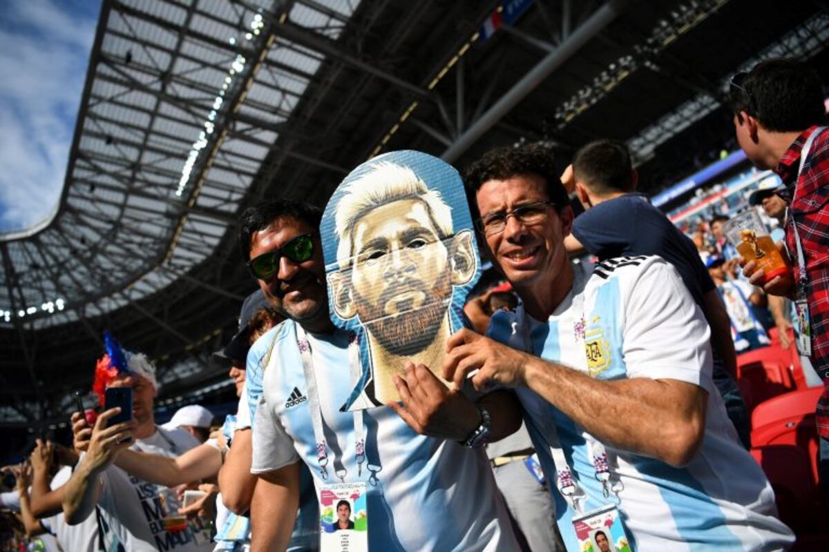 Los argentinos coparon Kazán para alentar a la Selección contra Francia
