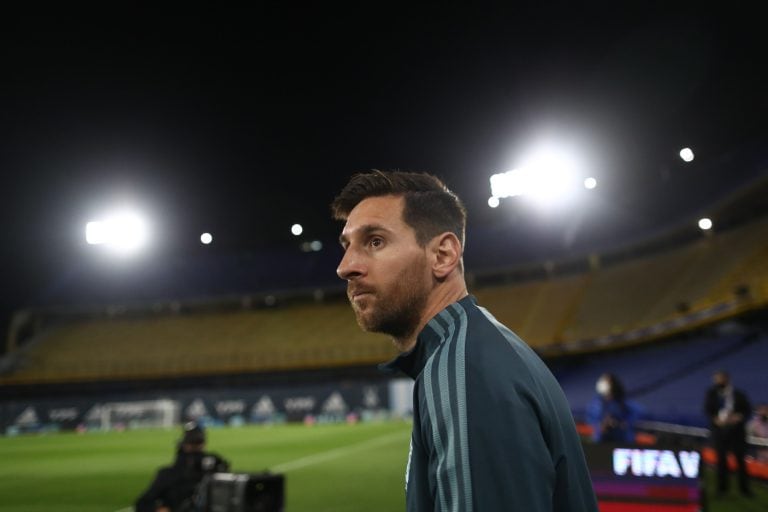 Lionel Messi en el partido frente a Ecuador en La Bombonera (EFE/AGUSTIN MARCARIAN POOL)