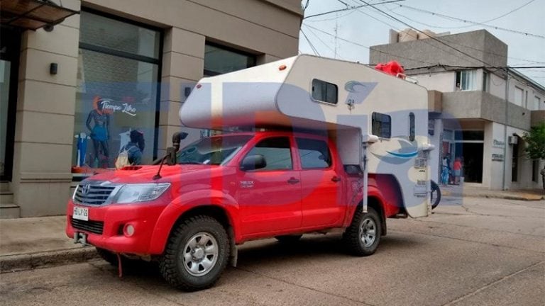 Motorhome con el que se trasladaban los turistas (El Día).