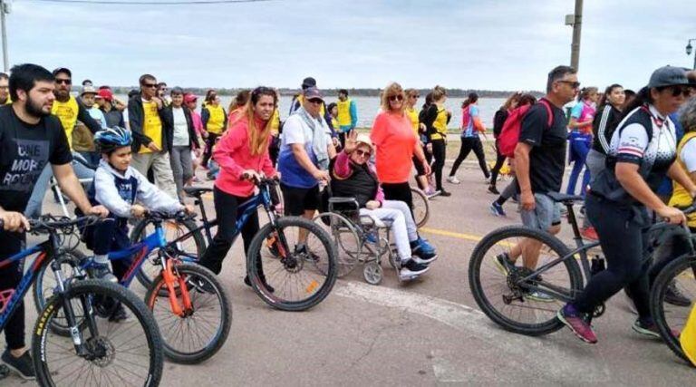 Los caminantes recorrieron 2.500 metros (Juan Pablo Gil)