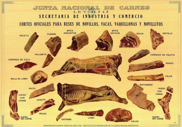 Así es el mapa de los cortes de carne. 