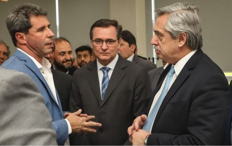 Sergio Uñac, Alberto Hensel y Alberto Fernández.