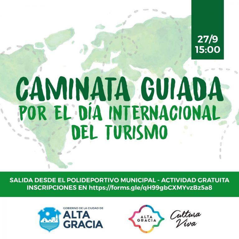 Alta Gracia: Caminata Guiada para celebrar el Día Internacional del Turismo.