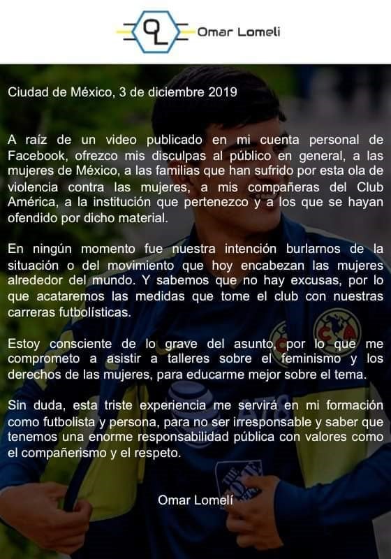 El pedido de disculpas del jugador que publicó el video (Foto: Facebook)