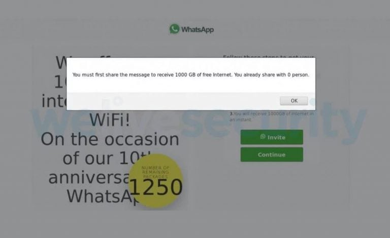 Estafa en WhatsApp: prometen mil gigabytes de datos pero sólo muestran publicidad ilegal (Foto: ESET)