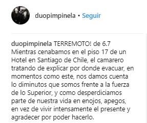 El mensaje de Los Pimpinela en Instagram. (Instagram/ duopimpinela)