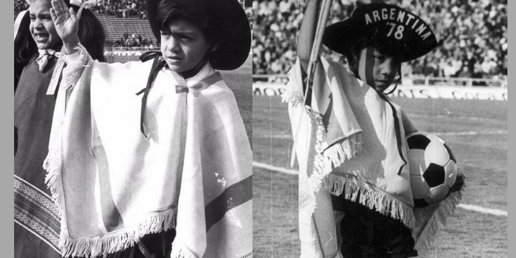 El gauchito "Mundialito" en la ceremonia inaugural del Campeonato Mundial de Fútbol un 3 de junio de 1978 en el estadio mendocino que años después recibiría el nombre de Malvinas Argentinas (1882). 