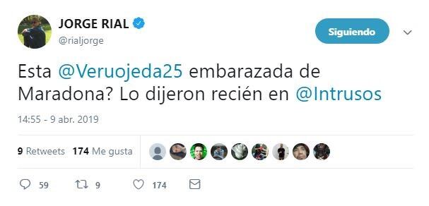 ¿Verónica Ojeda embarazada? (Twitter)