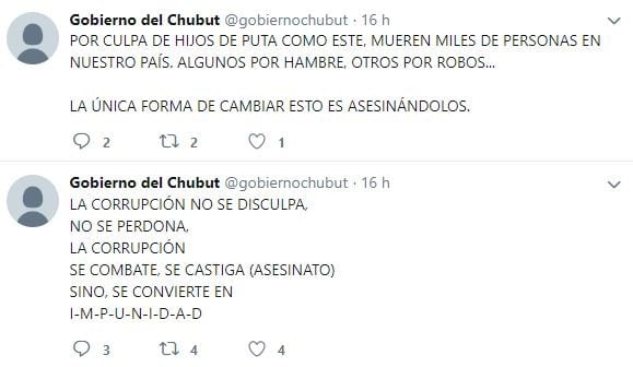 Publicaciones de la cuenta hackeada (Foto: Twitter).