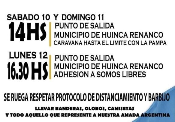 Jornadas de protestas de los vecinos de Huinca.