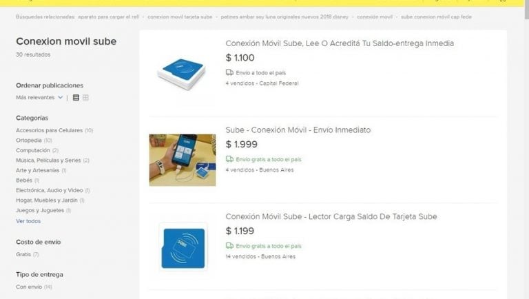 Hay vendedores que piden hasta $1.999 por un aparato Conexión Móvil SUBE