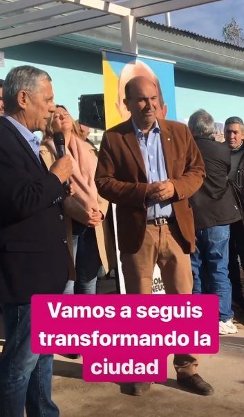 Quiroga en la presentación del nuevo candidato a Intendente.