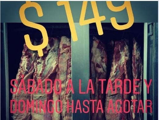 Mateo Bozzana carne a $ 149 en Arroyito