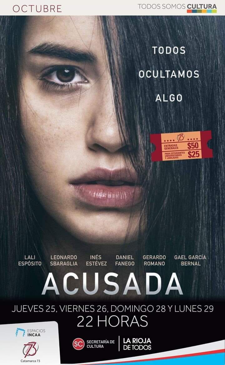 A las 22 horas sigue en cartel “Acusada” con la actuacion de Lali Esposito y dirigida por Gonzalo Tobal