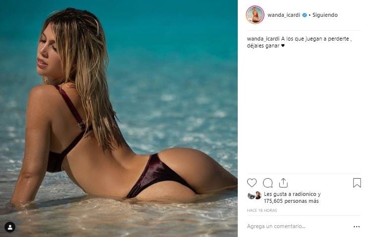 wanda nara acompañó sus fotos con comentarios picantes