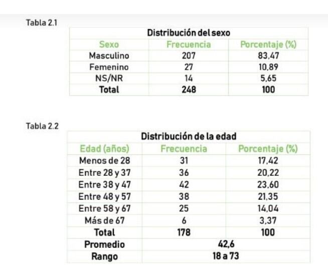 Dos tercios de las personas encuestadas tienen entre 28 y 57 años. (Colectivo de Organizaciones Situación de Calle Rosario)