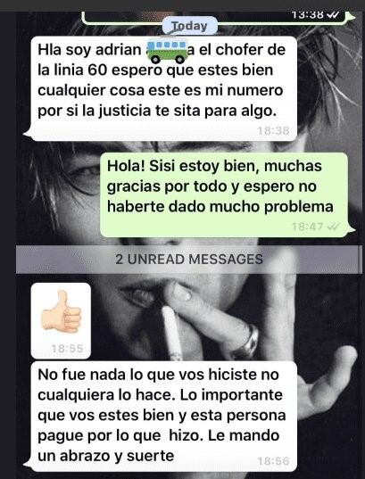 Conversación entre la pasajera y el chofer del colectivo de la línea 60.