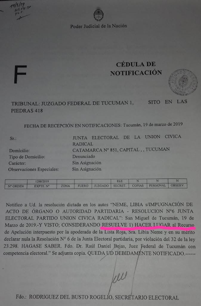 Resolución judicial.