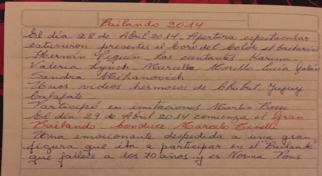 Los cuadernos de Elda, la abuela de San Francisco fanática del Bailando que emocionó a Marcelo Tinelli. (Radiocanal.com)