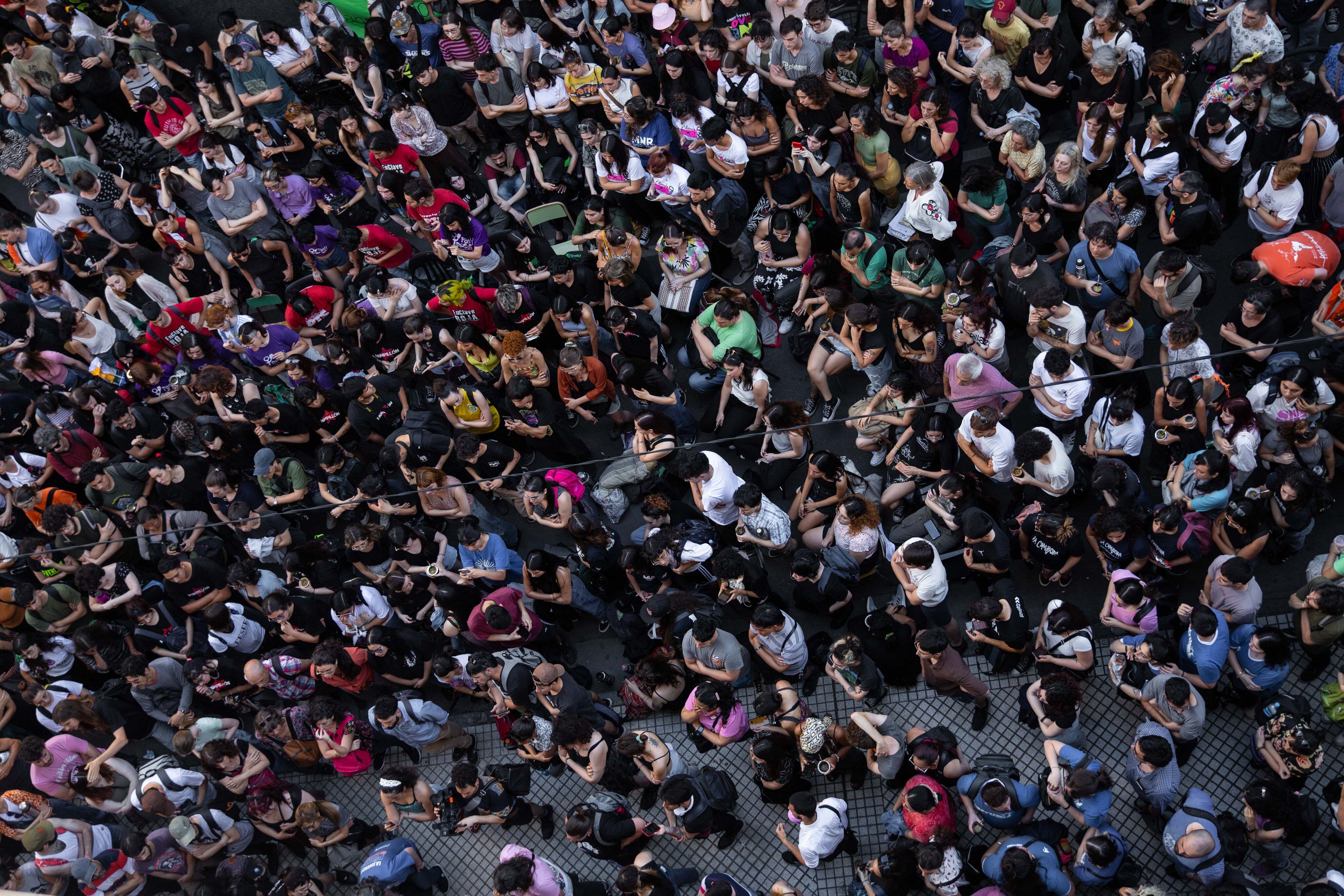 Los estudiantes unieron filas en Humanidades.