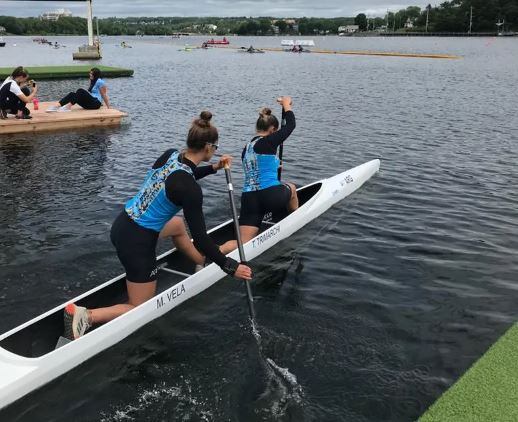 La sanrafaelina Tais Trimarchi, en canotaje de velocidad femenino C2 500m.