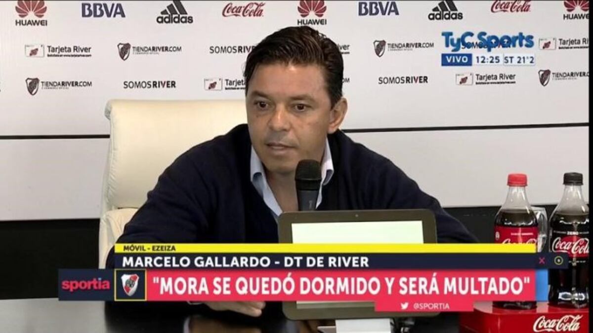 Gallardo, sin rodeos: "Mora se quedó dormido y será multado"