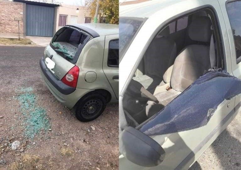 Así quedó el auto de la joven sanjuanina y el de su madre.