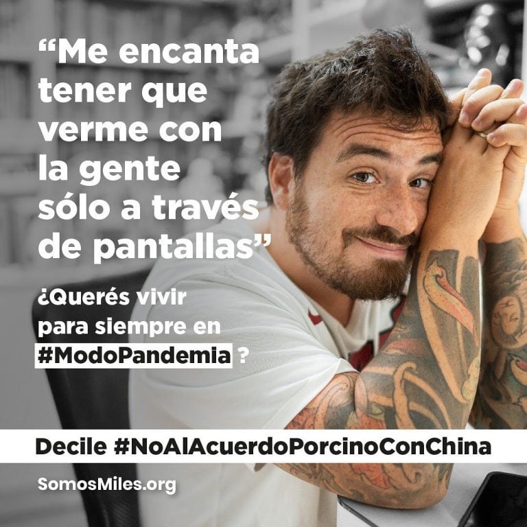 #ModoPandemia: la iniciativa que busca frenar el acuerdo porcino con China que promueven los famosos (Foto: Instagram @somosmilesorg)